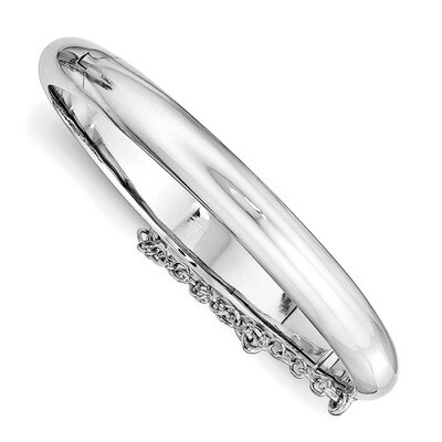 Safety Hinged Child&#39;S Bangle Sterling Silver Rhodium-Plated Polished QB779, MPN: QB779, 886774304250