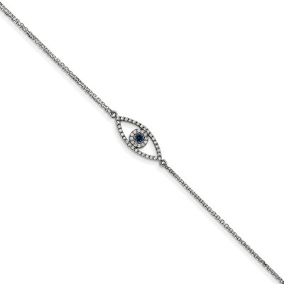 Small Diamond and Sapphire Evil Eye Bracelet 14k White Gold XB315WS/A, MPN: XB315WS_A, 883957315935