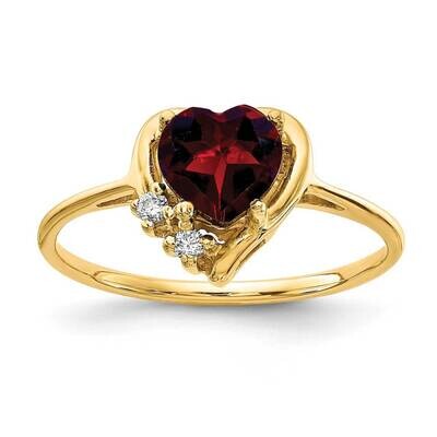 6mm Heart Garnet Diamond Ring 14k Gold Y2233GA_AA, MPN: Y2233GA_AA, 883957712932