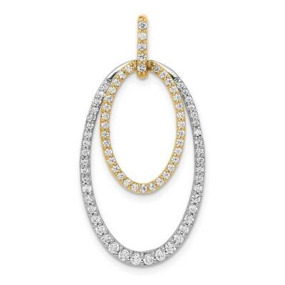 1/2Ct. Diamond Double Oval Pendant 14k Two-Tone Gold PM3819-050-YWA, MPN: PM3819-050-YWA,