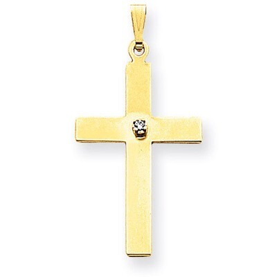 0.02ct. Diamond Cross Pendant 14k Gold Polished XR778, MPN: XR778, 883957450766
