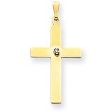 0.02ct. Diamond Cross Pendant 14k Gold Polished XR778, MPN: XR778, 883957450766