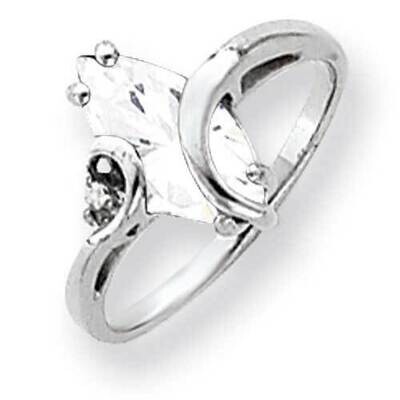 12x6mm Marquise Cubic ZirconiDiamond Ring 14k White Gold Y4530CZ_AA, MPN: Y4530CZ_AA, 883957442587