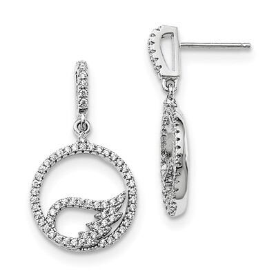 Wings Earrings Sterling Silver CZ QMP1430, MPN: QMP1430, 191101072420