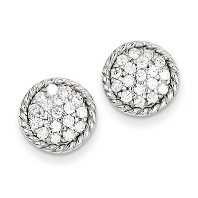 Round Diamond Post Earrings Sterling Silver QE4941, MPN: QE4941, 191101188725