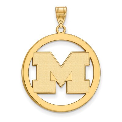 Michigan University of L Pendant in Circle Gold-plated Sterling Silver GP031UM, MPN: GP031UM, 88677…