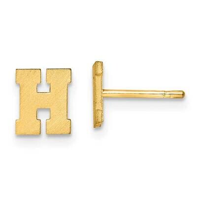 Initial Letter H Post Earrings 14k Gold Laser Brushed XNE45Y/H, MPN: XNE45Y/H, 883957948850