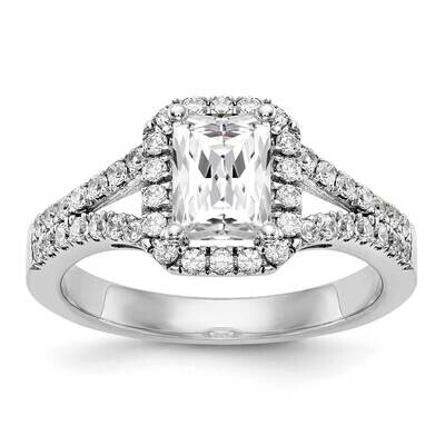 Diamond Vs/Si, D E F, S/M Emerald Halo Engagement Rin 14k White Gold True Origin Lab Grown RM2337E-…