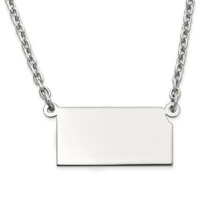 Kansas State Pendant Necklace with Chain 14k White Gold Engravable XNA706W-KS, MPN: XNA706W-KS, 886…