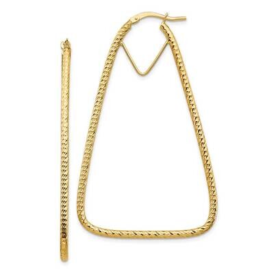 Diamond-cut Triangle Hoop Earrings 14k Gold Polished  TF1373, MPN: TF1373, 191101986611