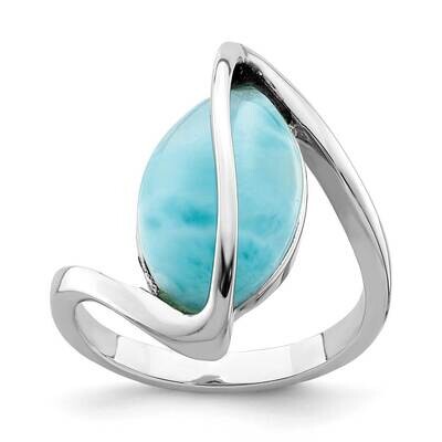 Larimar Twisted Ring Sterling Silver Rhodium-plated QR6994, MPN: QR6994, 883957730585
