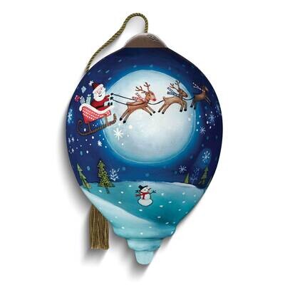 Neqwa Art Santa And Sleigh Flying Across Moon Ornament GM25354, MPN: GM25354, 842181118330