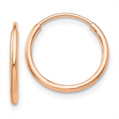 Polished Endless Tube Hoop Earrings 10k Rose Gold 10T963R, MPN: 10T963R, 191101565984
