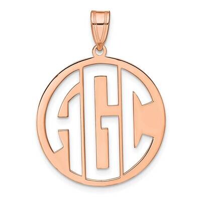 Ss Rose-Plated Polished Cut Out Block Letter Circle Monogram Pendant XNA529RP, MPN: XNA529RP,