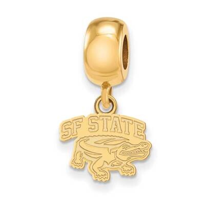 San Francisco State University Bead Charm x-Small Dangle Gold-plated on Sterling Silver GP009SFU, M…
