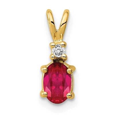 6x4mm Oval Ruby Diamond pendant 14k Gold XP1002R_AA, MPN: XP1002R_AA, 883957236902