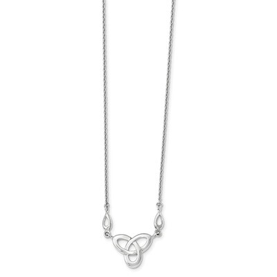 Celtic Knot 16 Inch with 1.5 Inch Ext Nec Sterling Silver Rhodium-plated polished QG3680-16, MPN: Q…