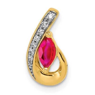 .28 Ruby Pendant Chain Slide 14k Gold Diamond PM5282-RU-005-YA, MPN: PM5282-RU-005-YA, 883957974286