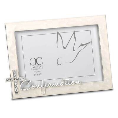 Silver-tone Ivory Enamel Confirmation 4 x 6 Inch Photo Picture Frame GM23564, MPN: GM23564, 8994558…