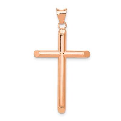 Polished Tube Cross Pendant 14k Rose Gold K6177R, MPN: K6177R,