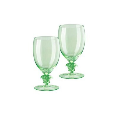 Versace Medusa Lumiere 2/Short Stem - Mint Water Goblet Set Of Two 7 1/2 Inch 16 oz, MPN: 69129-321…