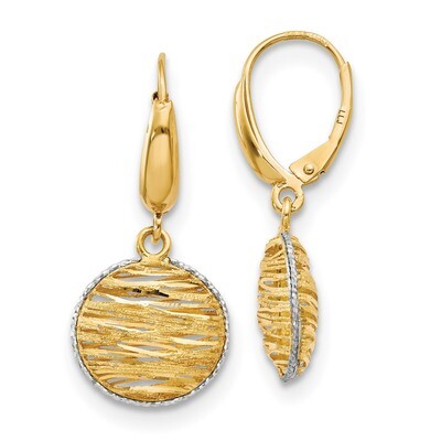 Leslie&#39;s Polished Diamond-cut Hollow Earrings 14k Rhodium-plated HB-LE1648, MPN: LE1648, 1911017593…