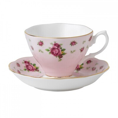 Royal Albert New Country Roses Pink Vintage Teacup &amp; Saucer Set, MPN: NCRPNK26135, 652383739376