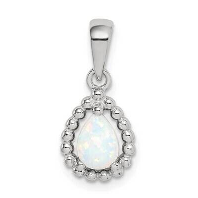 Lab Created Opal Pendant Sterling Silver QP5094, MPN: QP5094, 883957159157