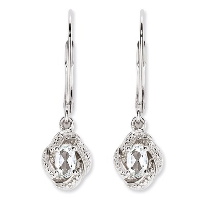 April White Topaz Earrings Sterling Silver Diamond QBE12APR, MPN: QBE12APR, 886774187532