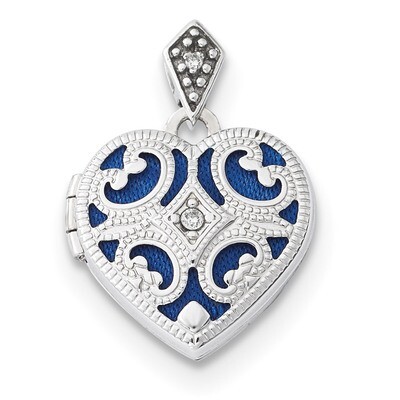15mm Diamond Heart Locket 14k white Gold XL693, MPN: XL693, 196904089538