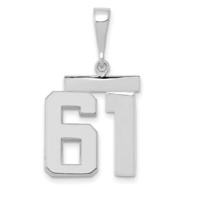 Number 61 Charm 14k White Gold Polished Medium WMP61, MPN: WMP61, 196904075678