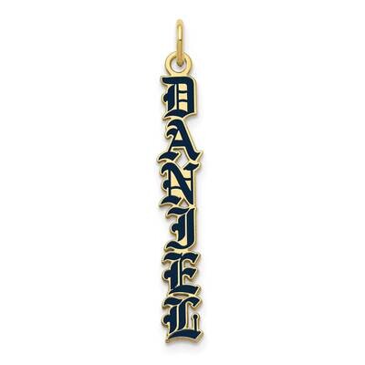 English Towne Font Vertical Name Plate with Epoxy Charm 10k Gold 10XNA1173Y, MPN: 10XNA1173Y,