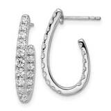 Si1/Si2, G H I, In and Out J-Hoop Earrings 14k White Gold Lab Grown Diamond EM9120-100-WLG, MPN: EM…