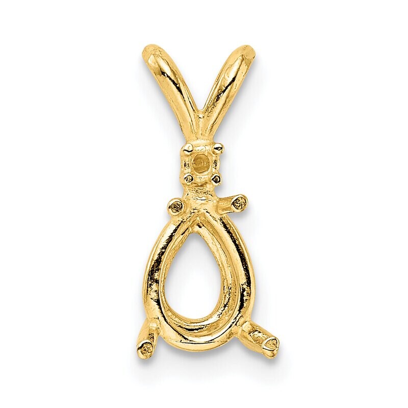 Pear 4-Prong with Diamond Accent 4.5 x 2.5mm Pendant Setting 14k Yellow Gold YG993, MPN: YG993,