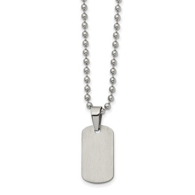 Reversible Dog Tag 22 inch Necklace Stainless Steel Brushed and Polished SRN2551-22 by Chisel, MPN:…