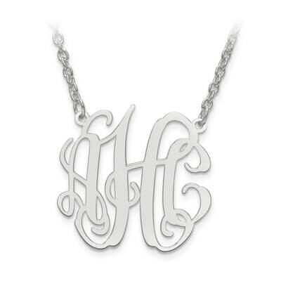 S Laser Circular Shaped Monogram Plate with Chain Sterling Silver Rhodium-plated XNA547SS, MPN: XNA…