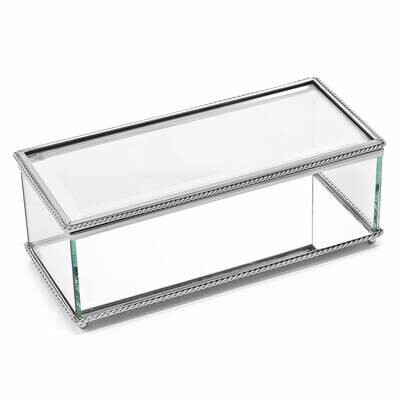 Nickel-Plated Hinged Rectangular Glass Box GL7484, MPN: GL7484, 47105036176
