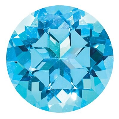 Topaz Ice Blue 6mm Round Star Gemstone TP-0600-RDF-BI, MPN: TP-0600-RDF-BI,