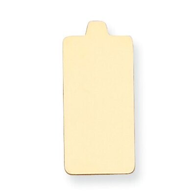 Rectangle with Round Edges with Eyelet Stamping 14k Yellow Gold YG1174, MPN: YG1174,