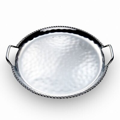 Mary Jurek Paloma Round Tray with Braided Wire and Handles 16.5&quot; D HPA021, MPN: HPA021, 817658014538