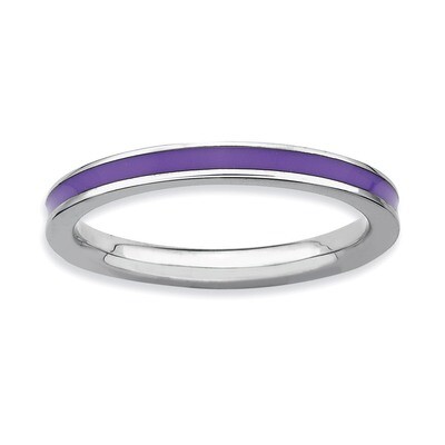 Purple Enameled 2.25mm Ring - Sterling Silver QSK146, MPN: QSK146, 883957126838