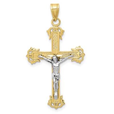 Two-Tone Diamond-Cut Crucifix Pendant 10k Gold 10D3637, MPN: 10D3637,