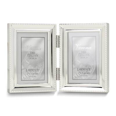 Silver-tone Beaded 2x3 Double Photo Frame GM25432, MPN: GM25432, 751148077613