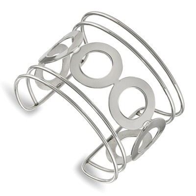 Circle Design 50.00mm Cuff Bangle Stainless Steel Polished SRB1879 by Chisel, MPN: SRB1879, 1911010…