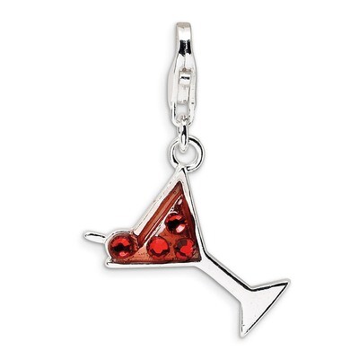 Crystal Martini GlaCharm Sterling Silver QCC338 by Amore La Vita, MPN: QCC338, 883957332956