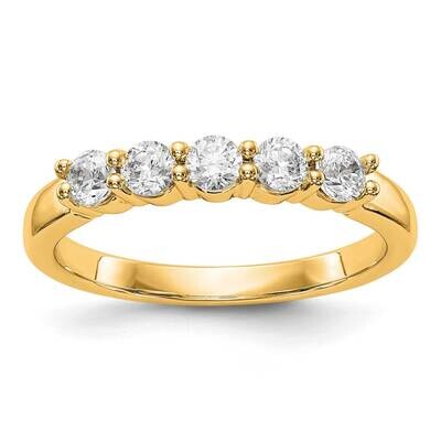 Diamond Vs/Si, D E F, 5-Stone Band 14k Yellow Gold True Origin Lab Grown RM3286B-050-YLD, MPN: RM32…