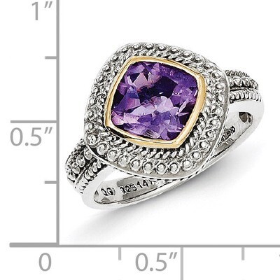 Amethyst Ring Sterling Silver &amp; 14k Gold QTC715, MPN: QTC715, 883957409177