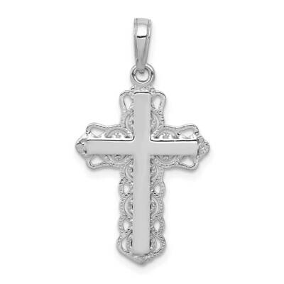 Lace Trim Cross Pendant 14k White Gold C4184W, MPN: C4184W, 637218153244