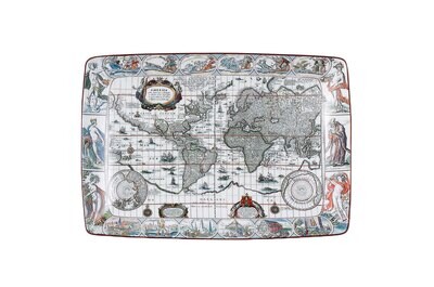 Mottahedeh Globe Large Rectangular Tray MP1212, MPN: MP1212,