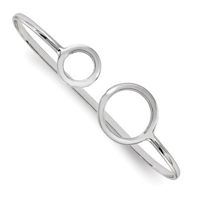 Circles Palm Bangle Sterling Silver Rhodium-plated Polished QB1117, MPN: QB1117, 886774108001